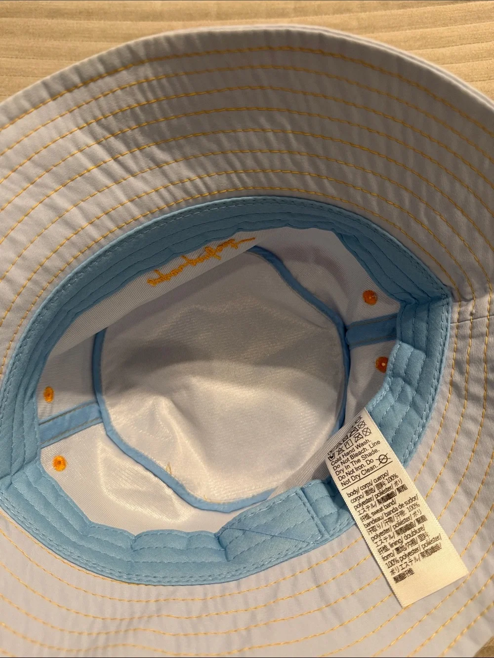 Kids Miniso Bucket Hat with Yellow Embroidery
